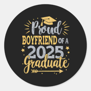 Boyfriend Senior 2025 Proud Boyfriend Of A Cl Of 2 Classic Round Sticker