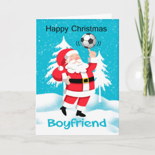 Boyfriend Soccer /Football Christmas Greeting Card