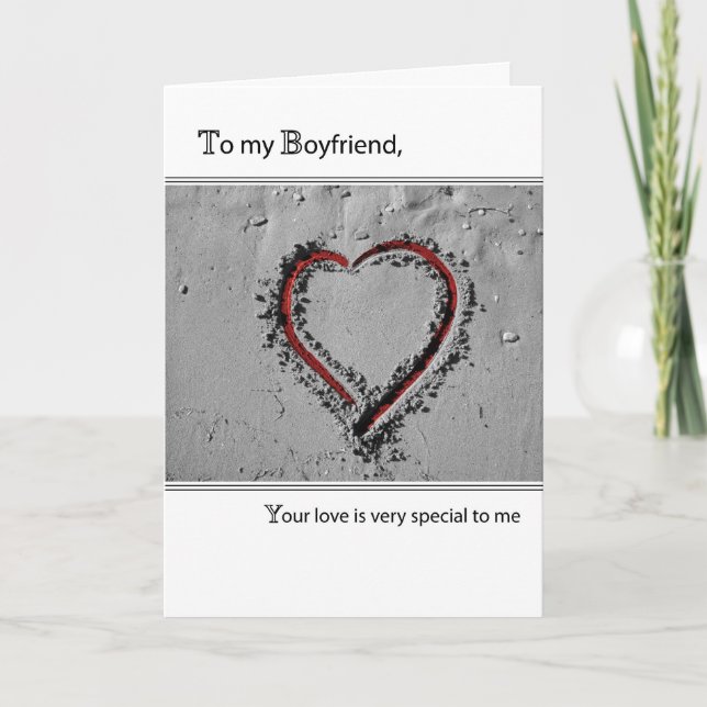 Boyfriend Valentine's Day Heart Holiday Card (Front)