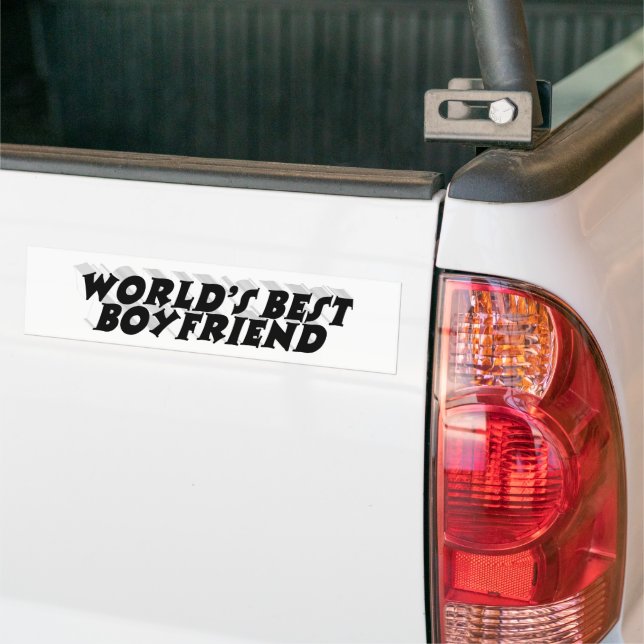 Boyfriend with black typography bumper sticker (On Truck)