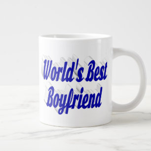 Boyfriend with blue half script large coffee mug