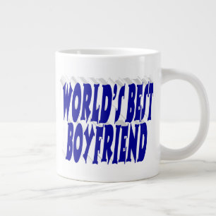 Boyfriend with blue half typography large coffee mug