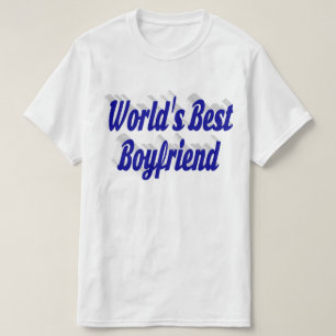 Boyfriend with blue script T-Shirt