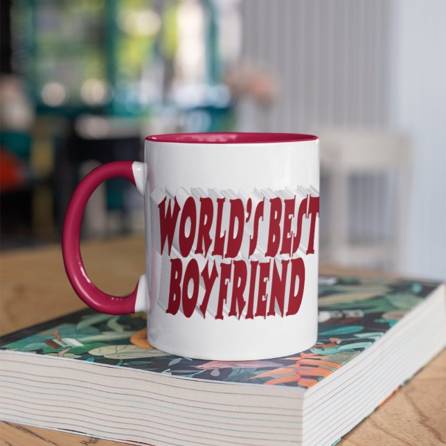 Boyfriend with burgundy half typography coffee mug (Creator Uploaded)