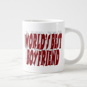 Boyfriend with burgundy half typography large coffee mug