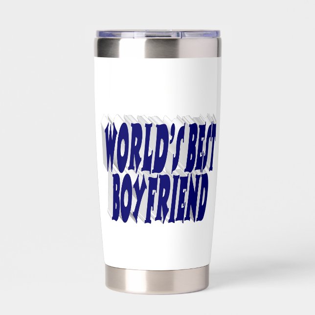 Boyfriend with dark blue half typography insulated tumbler (Front)