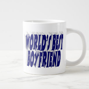 Boyfriend with dark blue half typography large coffee mug