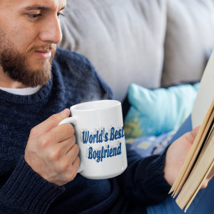 Boyfriend with sea blue half script large coffee mug