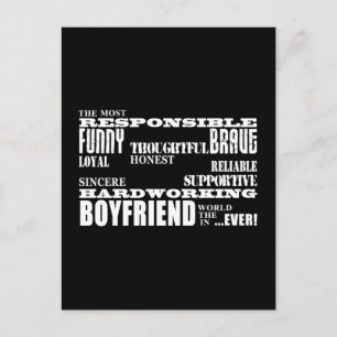 Boyfriends Best & Greatest Boyfriend : Qualities Postcard