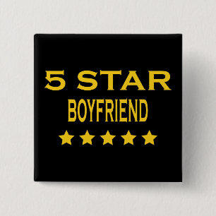 Boyfriends Birthdays Valentines 5 Star Boyfriend 15 Cm Square Badge