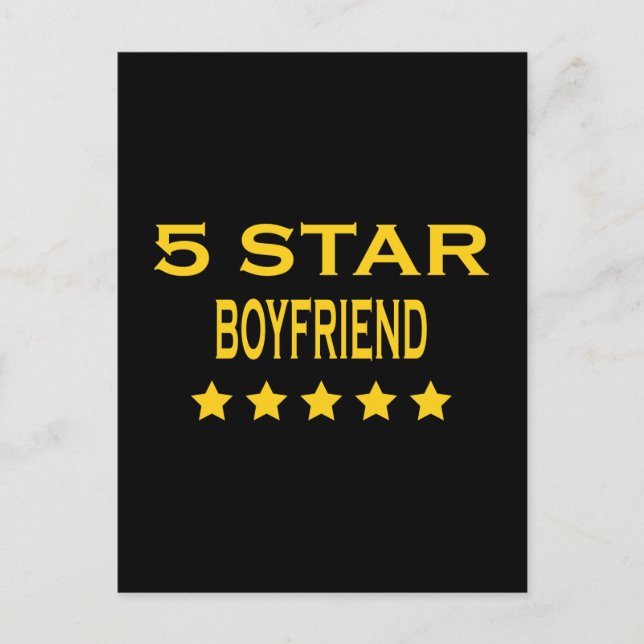 Boyfriends Birthdays Valentines 5 Star Boyfriend Holiday Postcard (Front)