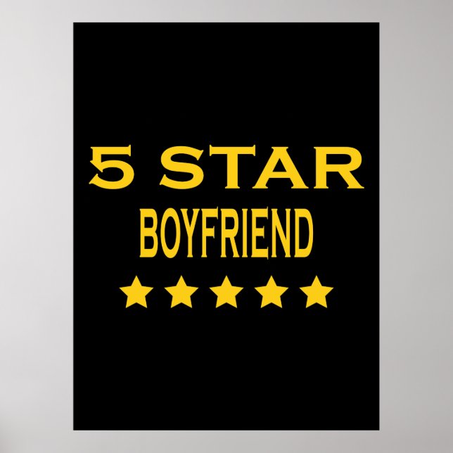 Boyfriends Birthdays Valentines 5 Star Boyfriend Poster (Front)