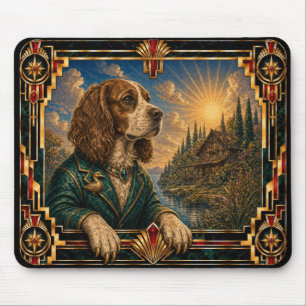 Boykin Spaniel, Art Deco Dog Mouse Pad