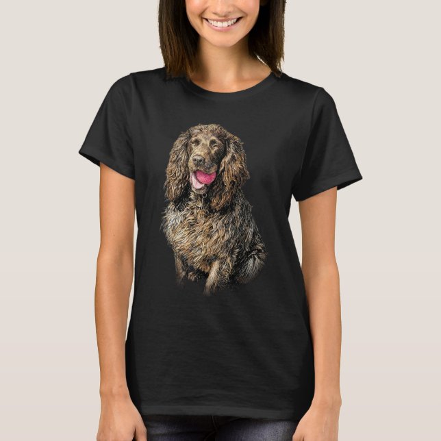 Boykin Spaniel Artistic Sketch Portrait T-Shirt (Front)