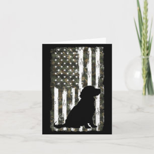 Boykin Spaniel Camouflage American Flag USA Dog Card