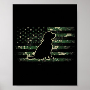 Boykin Spaniel Camouflage American Flag USA Dog Poster