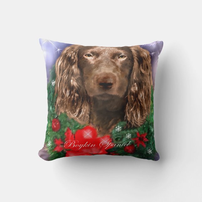 Boykin Spaniel Christmas Cushion (Front)