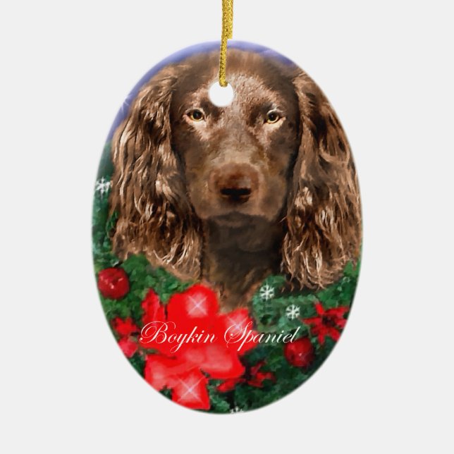 Boykin Spaniel Christmas Gifts Ornament (Front)