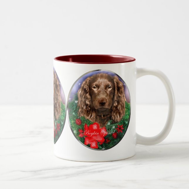 Boykin Spaniel Christmas Gifts Two-Tone Coffee Mug (Right)