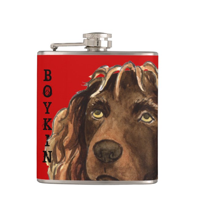 Boykin Spaniel Colour Block Hip Flask (Front)