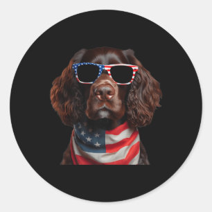 Boykin Spaniel Dog 4th Of July American Independen Classic Round Sticker