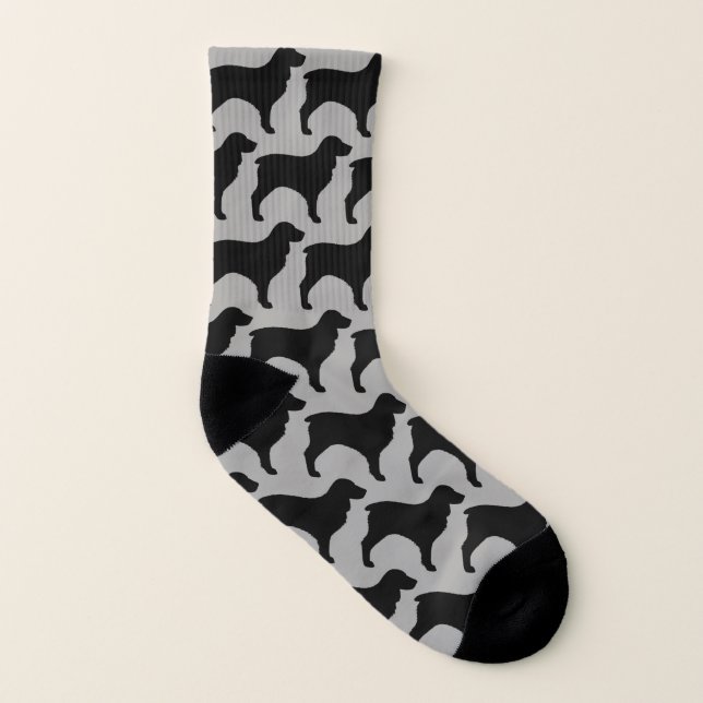 Boykin Spaniel Dog Breed Silhouettes Pattern Socks (Left Inside)
