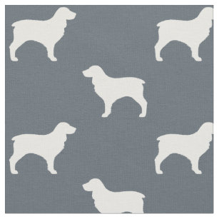 Boykin Spaniel Dog Breed Silhouettes Patterned Fabric