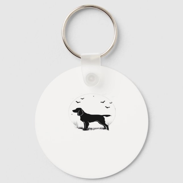 Boykin Spaniel Dog � Halloween Moon Silhouette Cla Key Ring (Front)