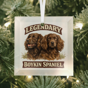 Boykin Spaniel Glass Tree Decoration