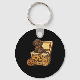 Boykin Spaniel In Camo Cooler Pumpkin Hunting Dog Key Ring