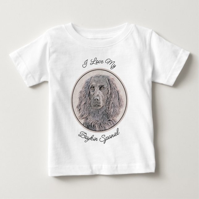 Boykin Spaniel Painting - Cute Original Dog Art Baby T-Shirt (Front)