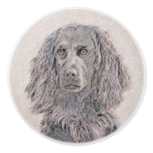 Boykin Spaniel Painting - Cute Original Dog Art Ceramic Knob