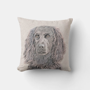 Boykin Spaniel Painting - Cute Original Dog Art Cushion