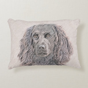 Boykin Spaniel Painting - Cute Original Dog Art Decorative Cushion