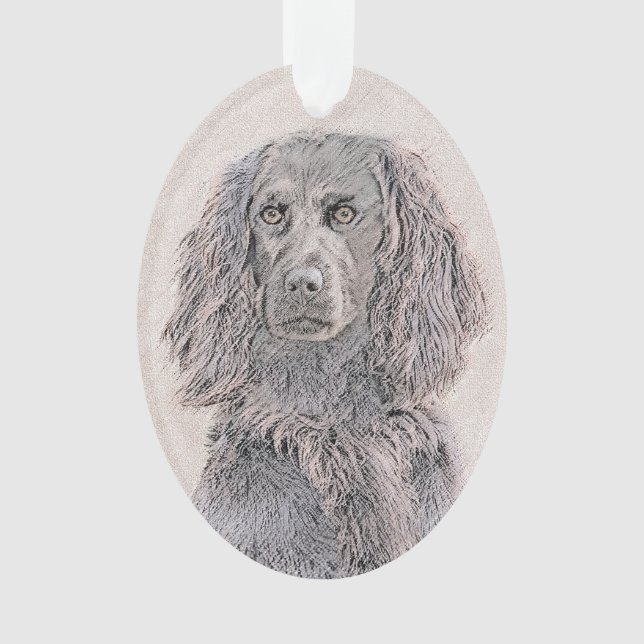 Boykin Spaniel Painting - Cute Original Dog Art Ornament (Front)