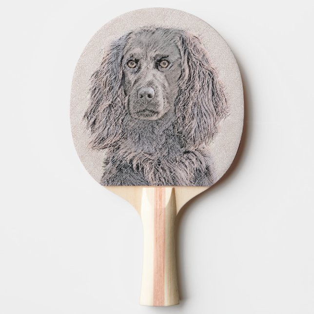 Boykin Spaniel Painting - Cute Original Dog Art Ping Pong Paddle (Front)