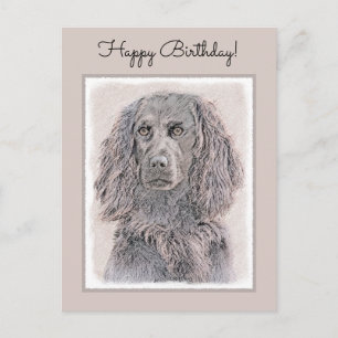 Boykin Spaniel Painting - Cute Original Dog Art Postcard