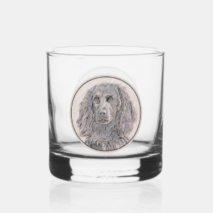 Boykin Spaniel Painting - Cute Original Dog Art Whiskey Glass