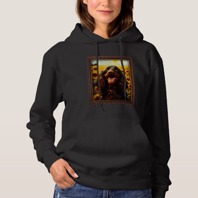 Boykin Spaniel Painting Sunflower Flower Mom Women Hoodie (Front)
