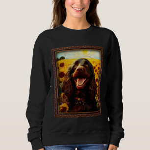 Boykin Spaniel Painting Sunflower Flower Mom Women Sweatshirt