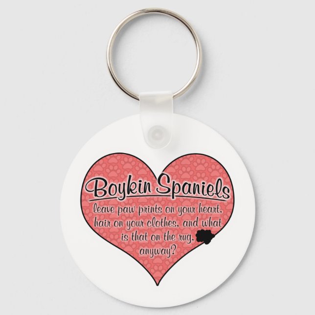 Boykin Spaniel Paw Prints Dog Humour Key Ring (Front)