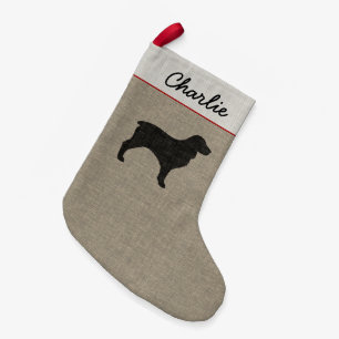 Boykin Spaniel Silhouette Custom Text Small Christmas Stocking