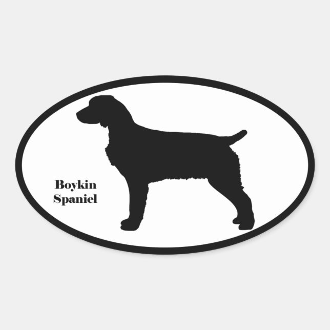 Boykin Spaniel SIlhouette Oval Sticker (Front)