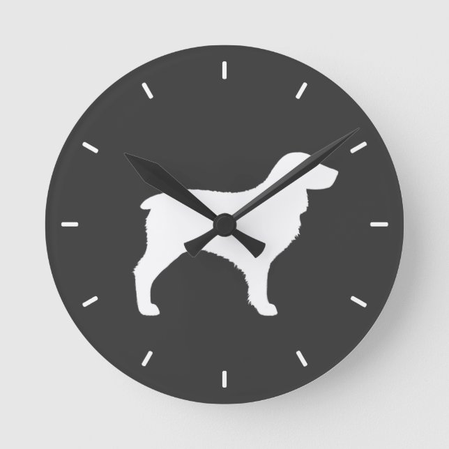 Boykin Spaniel Silhouette Round Clock (Front)