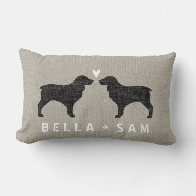 Boykin Spaniel Silhouettes Love Lumbar Cushion (Front)