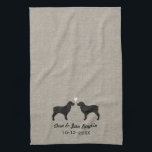 Boykin Spaniel Silhouettes with Heart Tea Towel<br><div class="desc">Boykin Spaniel Silhouettes with Heart and Customisable Text. Great for a thoughtful wedding shower gift.</div>