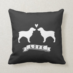 Boykin Spaniels Love - Dog Silhouettes w/ Heart Cushion