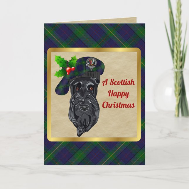 Boyle  Badge & Tartan Personalised Xmas Card (Front)