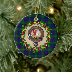 Boyle Clan Badge & Tartan Personalised Xmas Ceramic Ornament