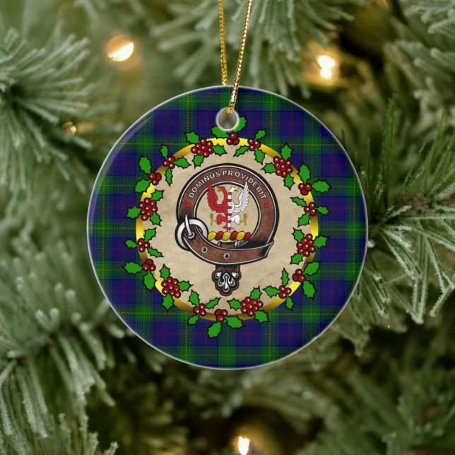 Boyle Clan Badge & Tartan Personalised  Xmas Ceramic Ornament (Tree)